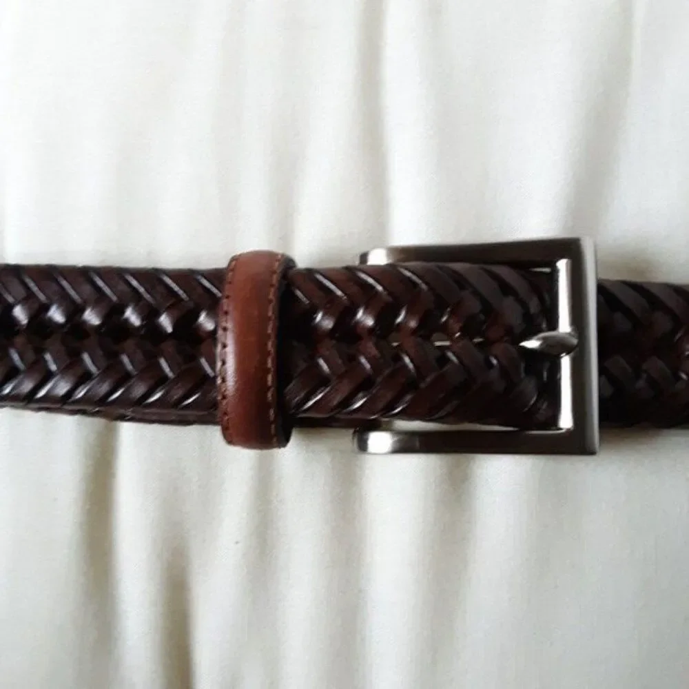 Men Vintage Faux Leather Belt 34/85